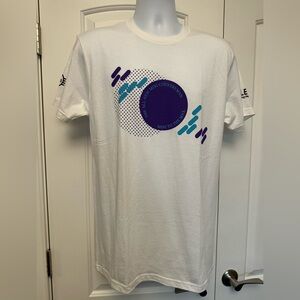 NEW Mini Countryman Launch White Tee with Purple & Teal Print